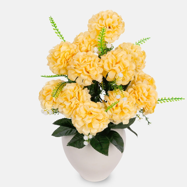 Kollane zinnia kunstlillekimp 40 cm - Kunstlilled