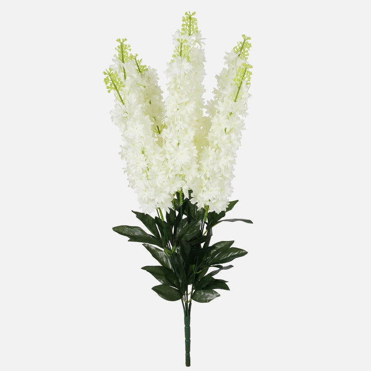 Kermanvärinen delphinium tekokukkakimppu 64 cm - Tekokukat