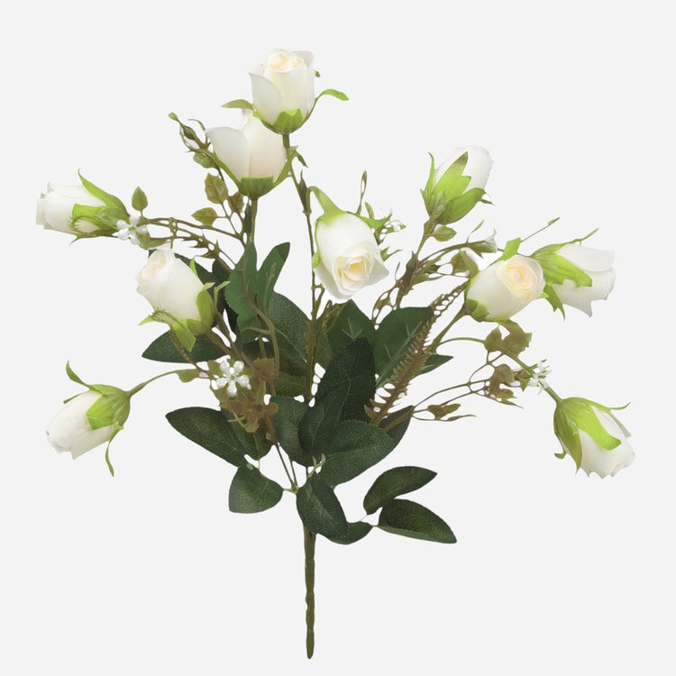 Kermanvärinen ruusukimppu 10 kpl 33 cm - Tekokukat