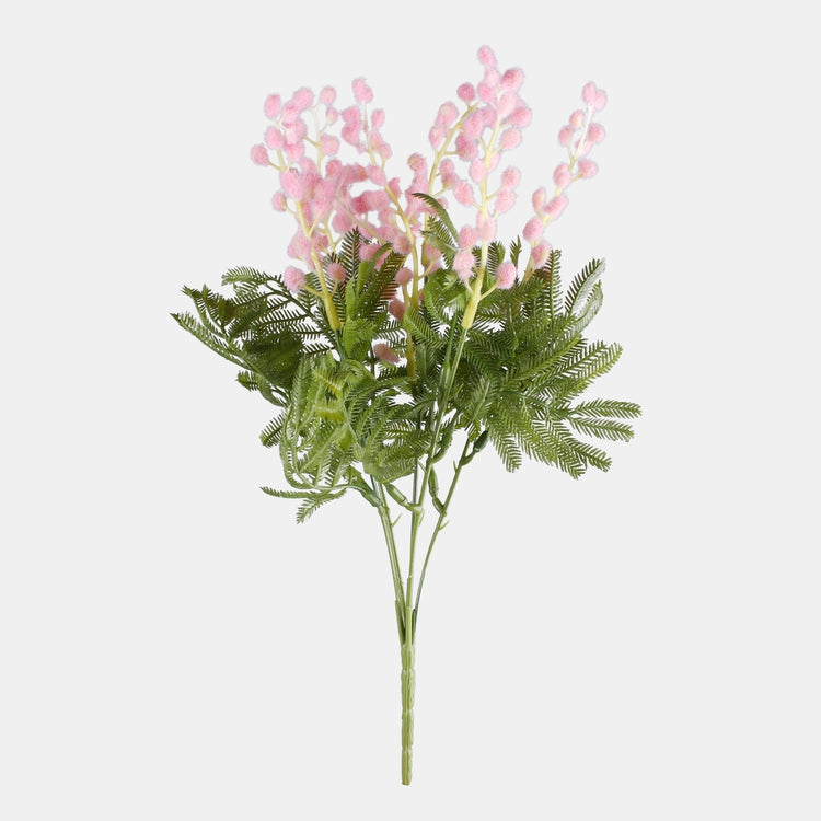 Vaaleanpunainen mimosa tekokukkakimppu 36 cm - Tekokukat