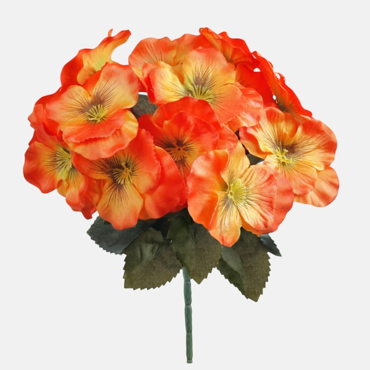 Oranssi orvokki tekokukkakimppu 26 cm - Tekokukat