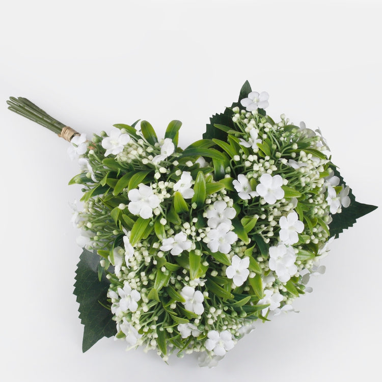 Valkoinen älä unohda minua tekokukkakimppu 35 cm - Tekokukat