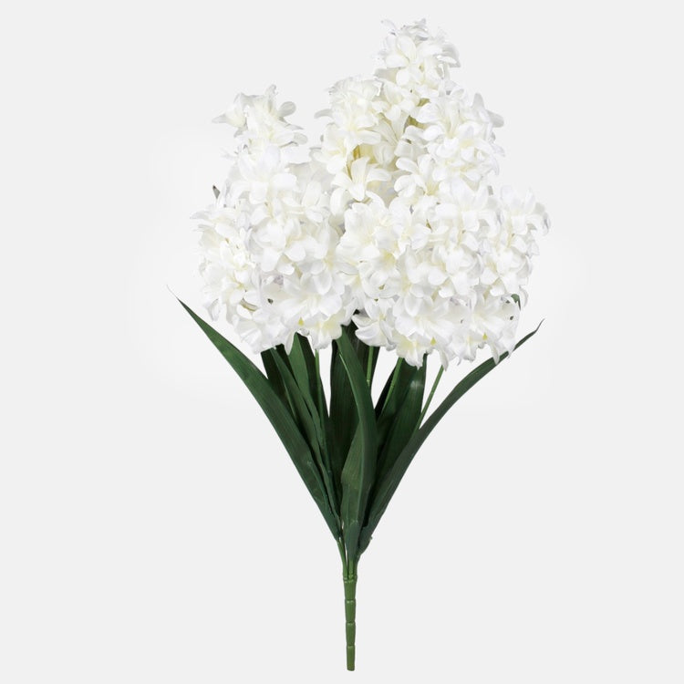 Valkoinen hyasintti tekokukkakimppu 55 cm - Tekokukat