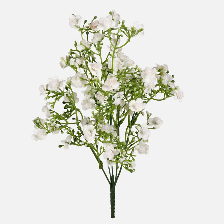 Valkoinen morsiusleinikki tekokukkakimppu 36 cm - Tekokukat