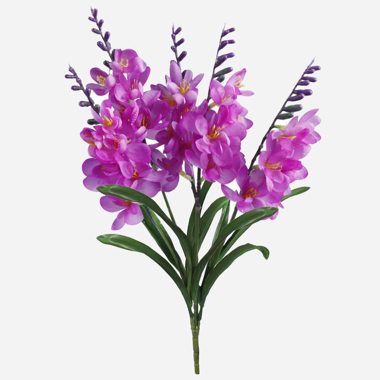 Violetti freesia tekokukkakimppu 51 cm - Tekokukat