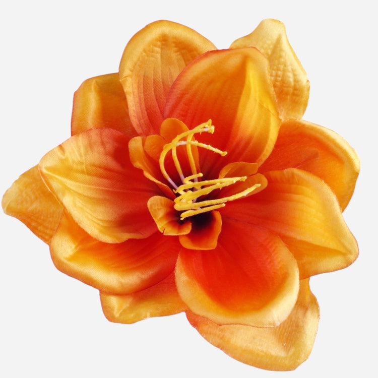 Oranssi satiiniamaryllis tekokukkapää Ø18 cm - Tekokukat