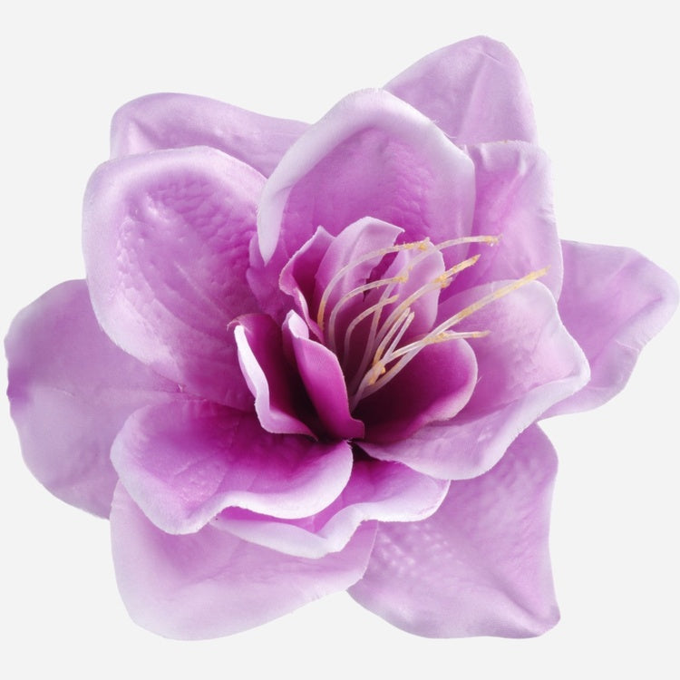 Liilanvärinen satiiniamaryllis tekokukkapää Ø18 cm - Tekokukat