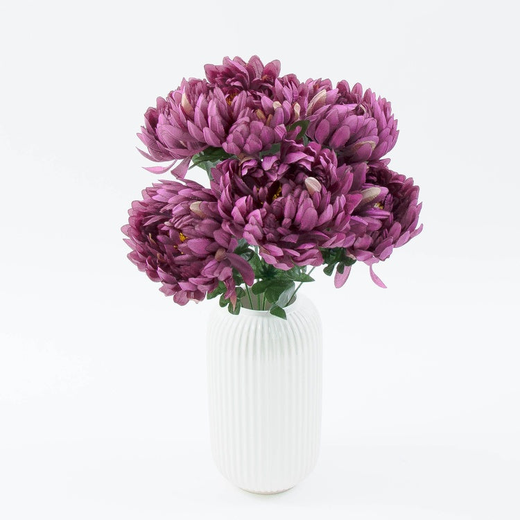 Violetti krysanteemi tekokukkakimppu 45 cm - Tekokukat