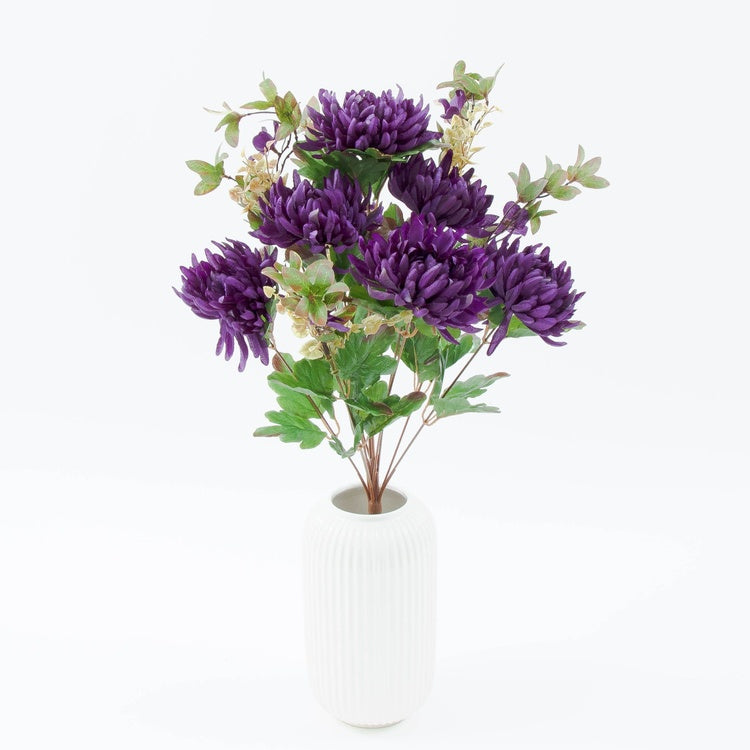 Violetti krysanteemi tekokukkakimppu 50 cm - Tekokukat
