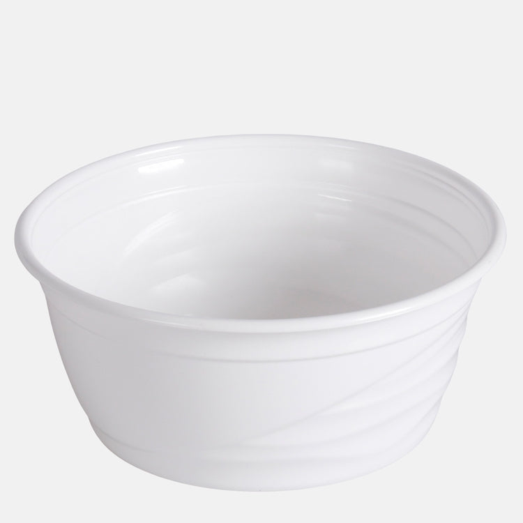 Valkoinen muovi kukkakulho Ø18 cm - Tekokukat