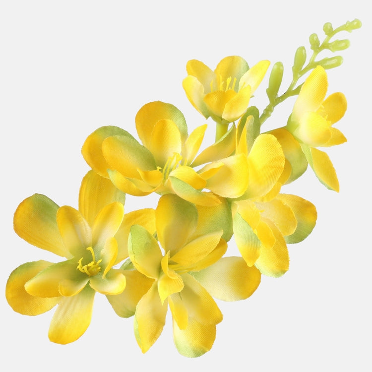 Kollane satiinfreesia kunstlillepea 20 cm - Kunstlilled