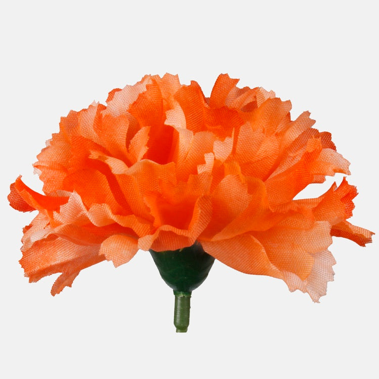 Oranssi neilikka tekokukan pää Ø8 cm - Tekokukat