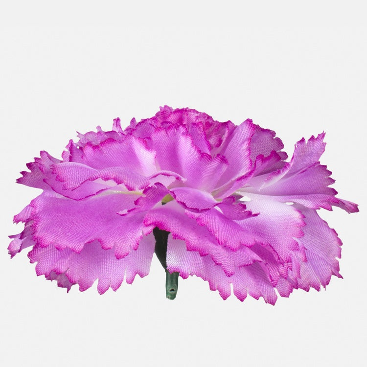 Tekokukan pää neilikka kermanvärinen-violetti Ø9 cm - Tekokukat