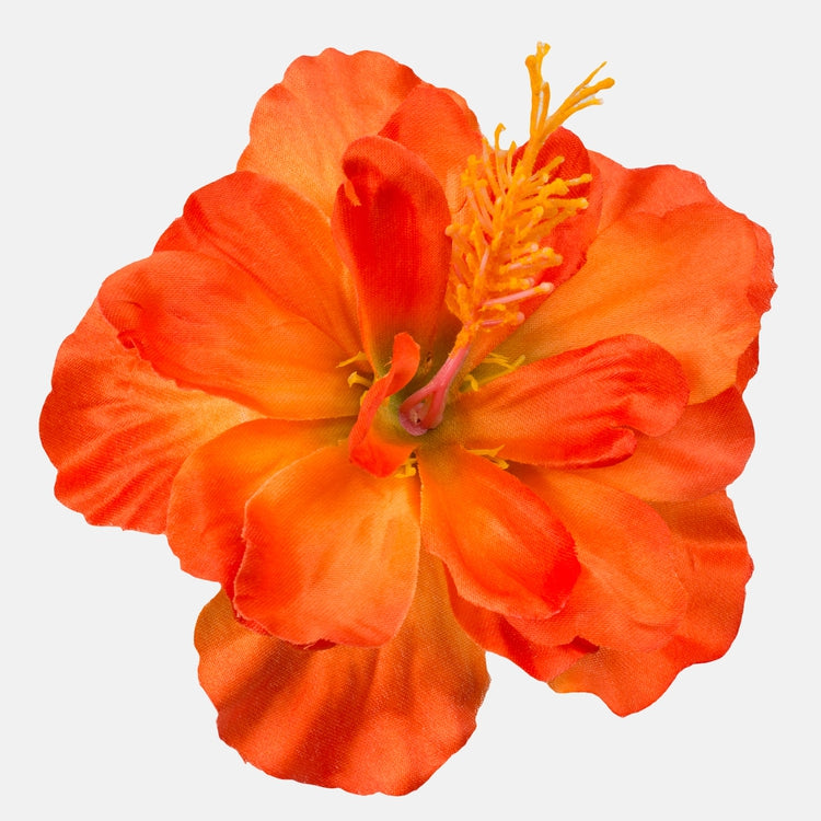 Oranž hibiski kunstlillepea satiin Ø14 cm - Kunstlilled