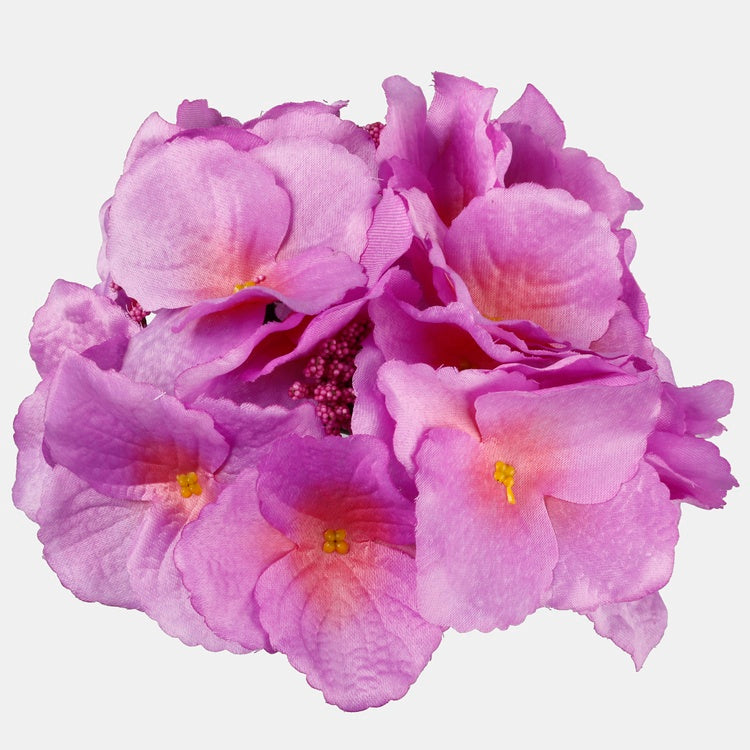 Liilanvärinen satiininen hortensia kukkapää Ø19 cm - Tekokukat