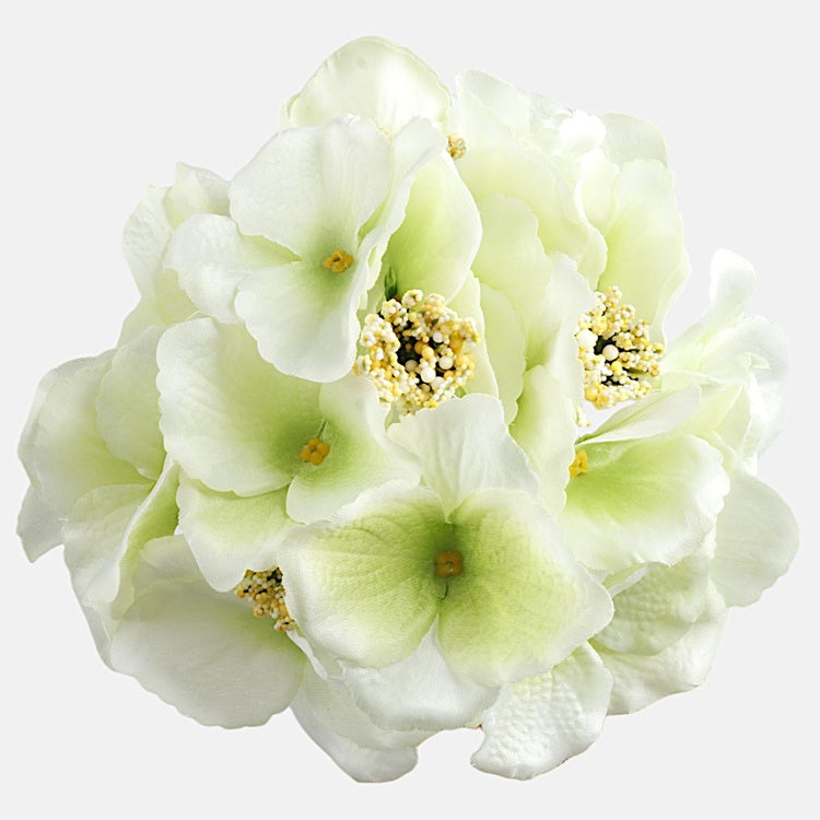 Vaaleanvihreä hortensia tekokukkapää satiini Ø19 cm - Tekokukat