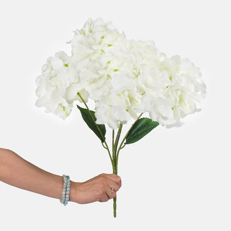 Kermanvärinen hortensia tekokukkakimppu 50 cm - Tekokukat