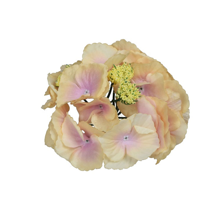 Hortensia tekokukkapää vaaleanoranssi-vaaleanpunainen Ø17 cm - Tekokukat