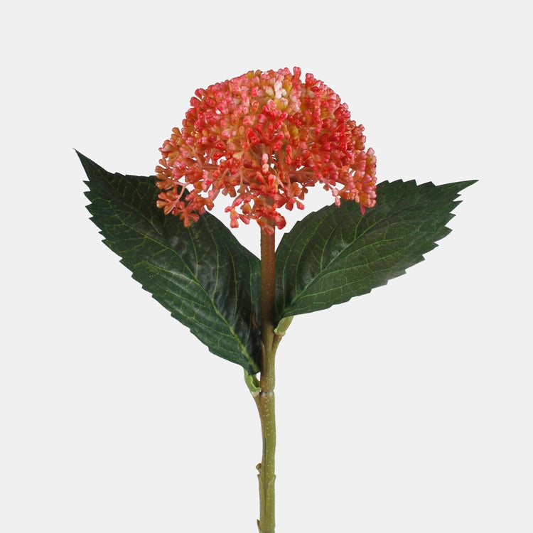 Korallinpunainen hortensia tekokukka 38 cm - Tekokukat