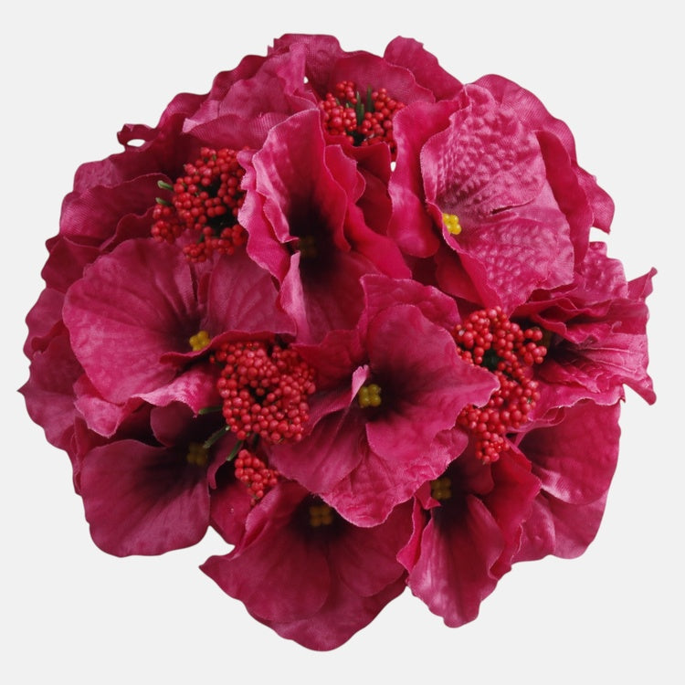 Hortensia tekokukkapää tummanvaaleanpunainen Ø16 cm - Tekokukat