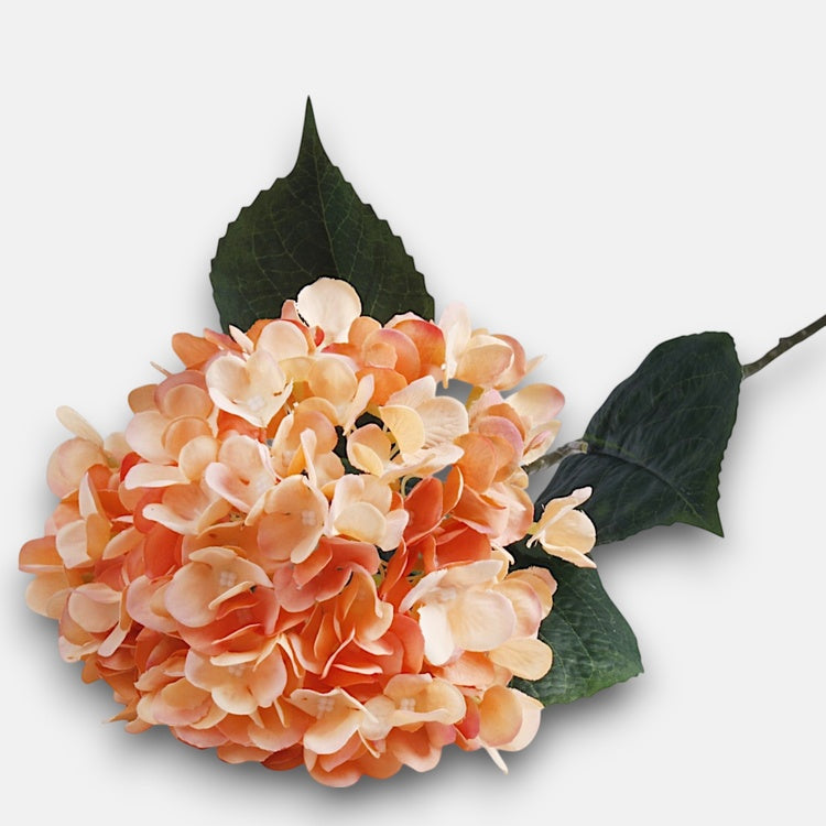 Persikanvärinen hortensia tekokukka 88 cm - Tekokukat
