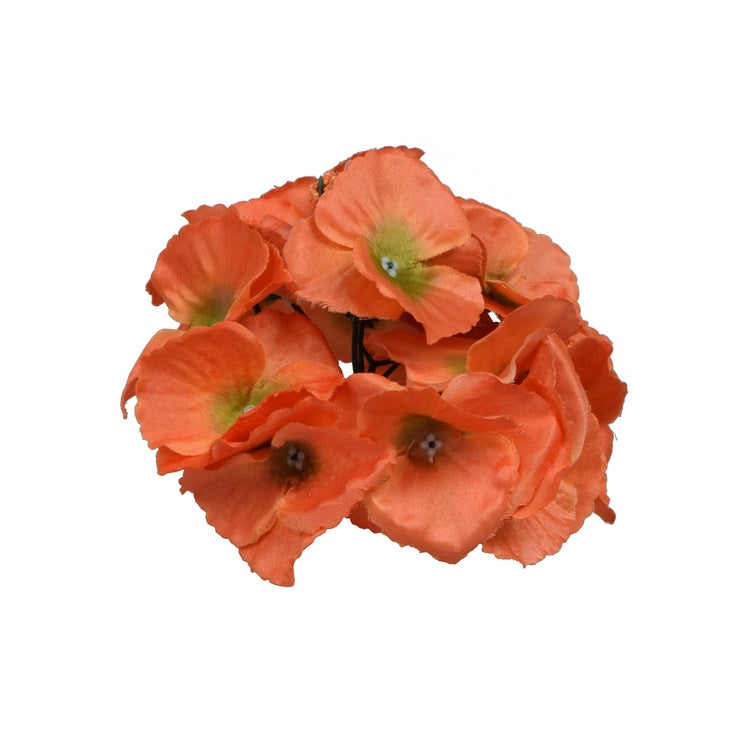 Oranssi hortensia tekokukkapää Ø17 cm - Tekokukat