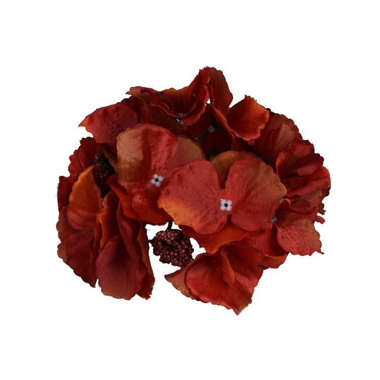 Hortensia tekokukkapää punainen-oranssi Ø17 cm - Tekokukat