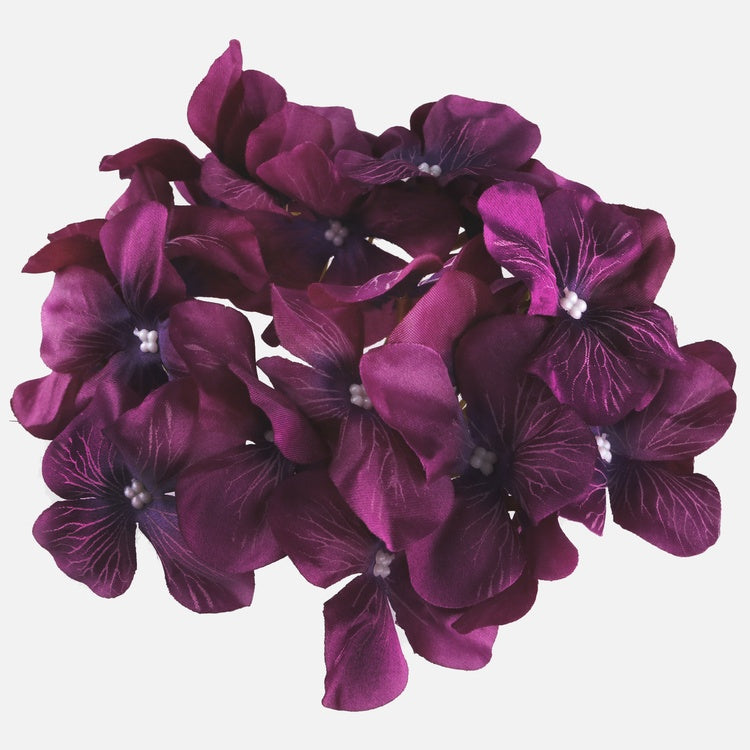 Liilanvärinen hortensia tekokukan pää Ø16 cm - Tekokukat