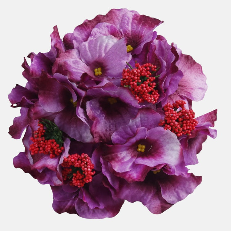 Violetti hortensia tekokukan pää Ø16 cm - Tekokukat