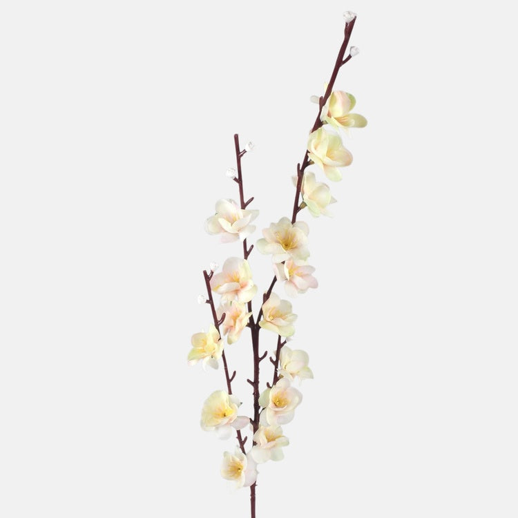 Vaaleankeltainen kirsikankukka tekokukkaoksa 51 cm - Tekokukat