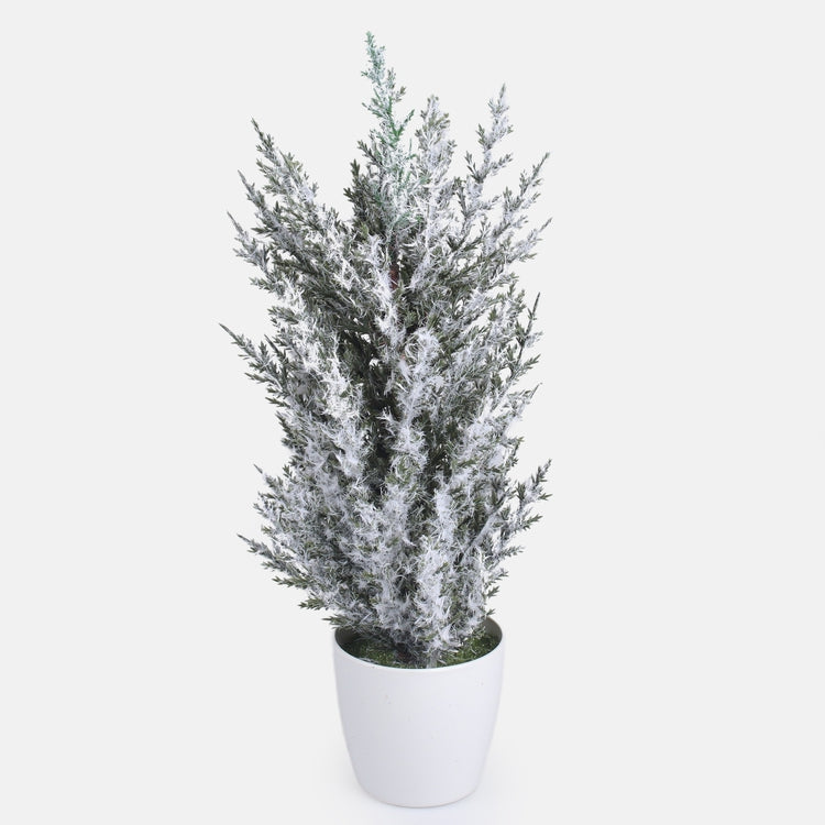 Lumikuorrutettu kataja tekokasvi 30 cm - Tekokukat