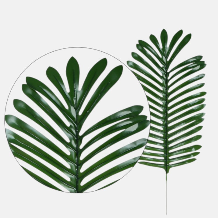 Tummanvihreä palmunlehti tekolehti 56 cm - Tekokukat