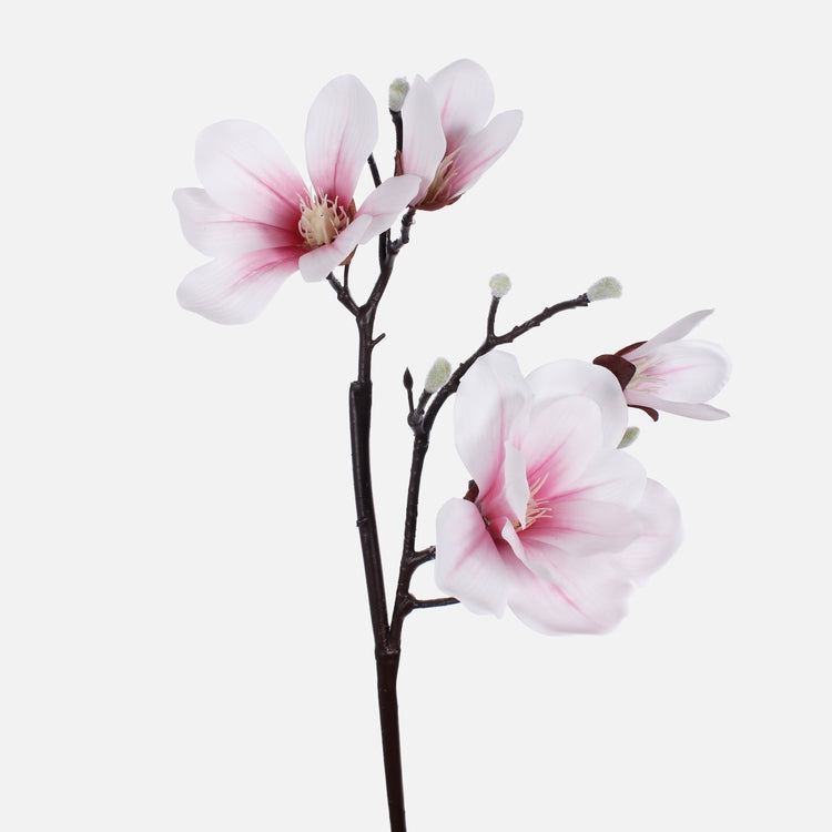 Kermanvärinen-vaaleanpunainen magnolia tekokukkaoksa 85 cm - Tekokukat