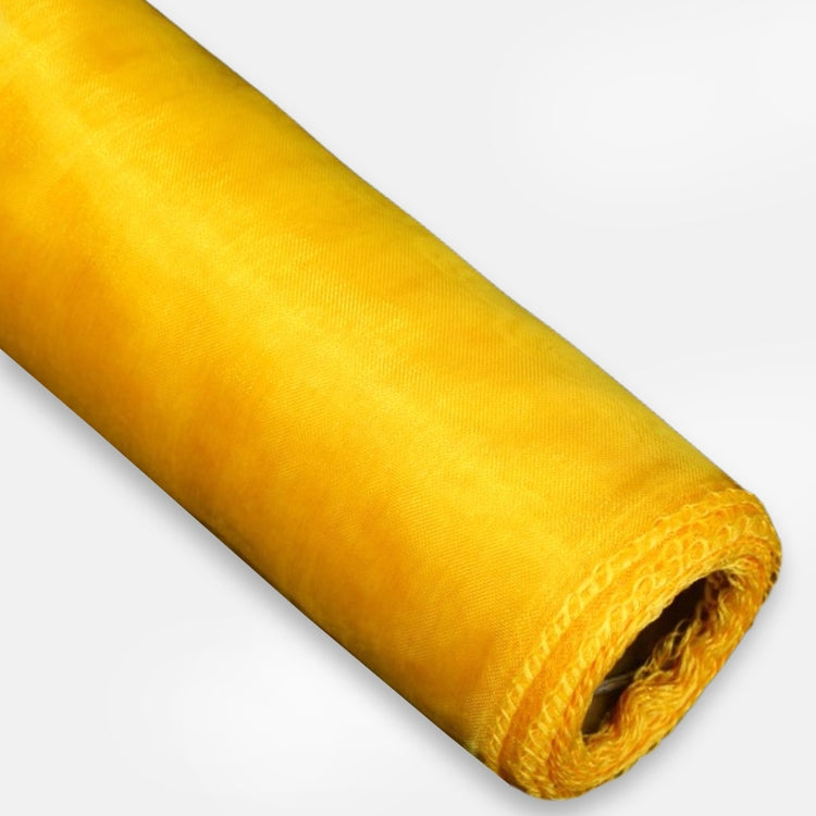 Tummankeltainen organza-kangas 40 cm x 823 cm - Tekokukat
