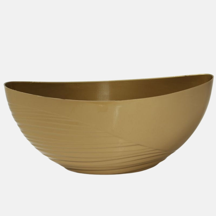 Kullanvärinen veneenmallinen suojaruukku 30.5 cm - Tekokukat