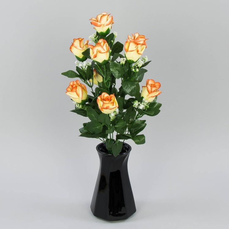 Kreemjas-oranž kunstroosibukett 51 cm - Kunstlilled