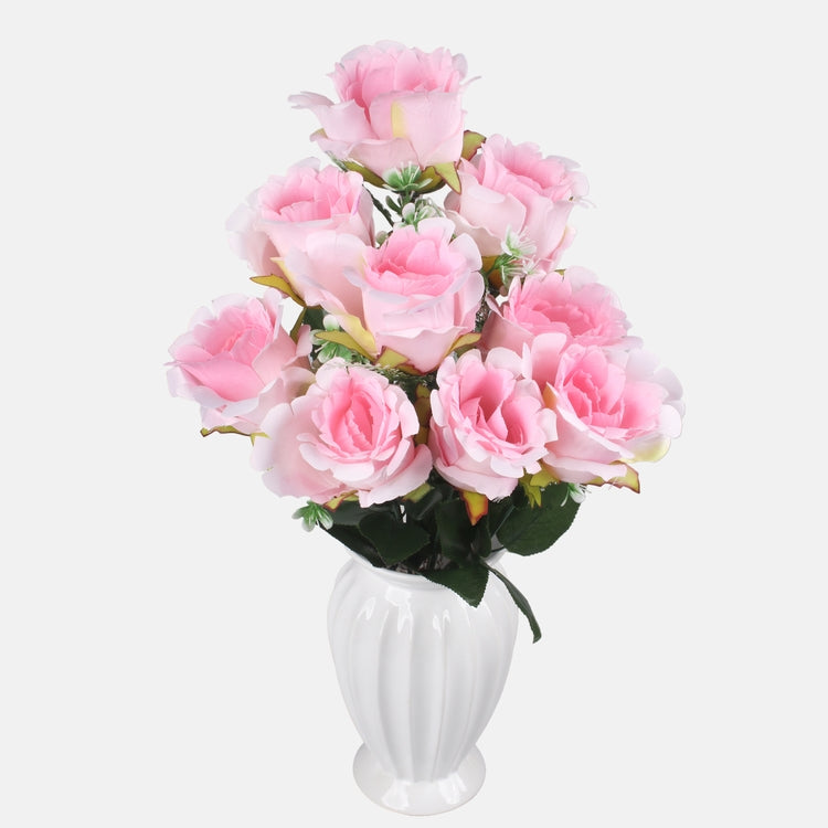 Roosa roosi kimp 48 cm - Kunstlilled