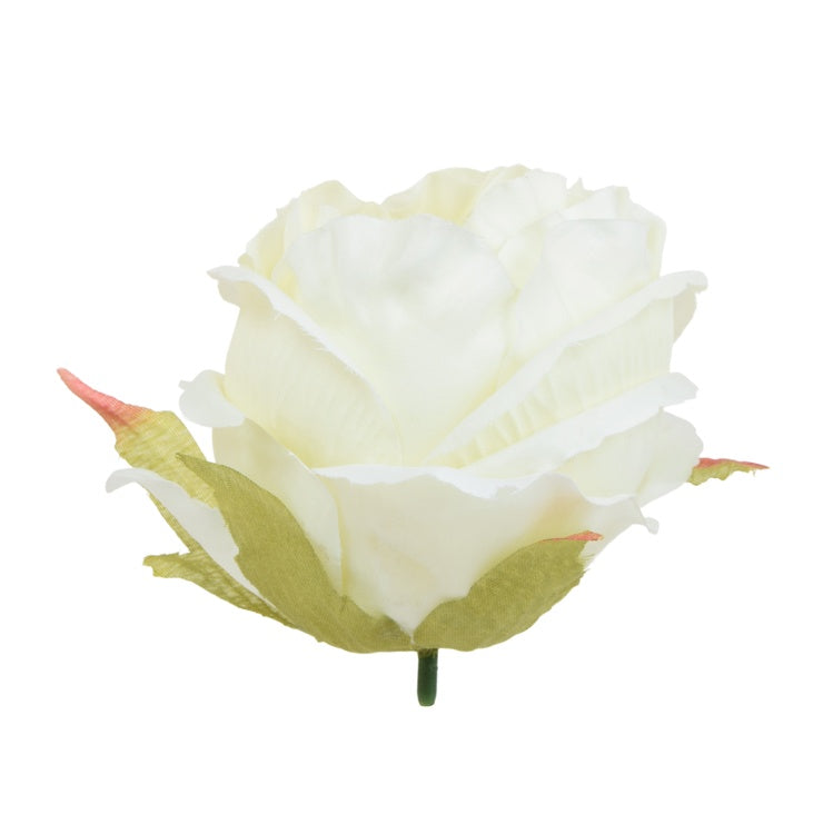 Valge roosi kunstlillepea Ø8 cm - Kunstlilled