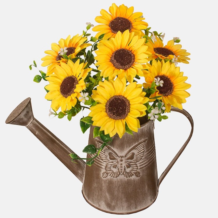 Keltainen auringonkukka tekokukkakimppu 30 cm - Tekokukat