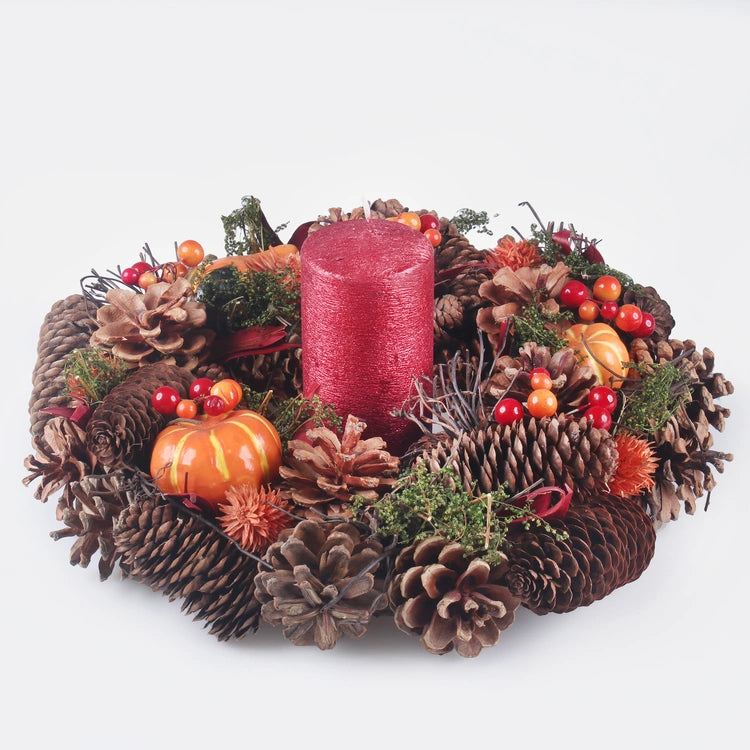 Sügispärg kõrvitsaoranžiga Ø30 cm - Kunstlilled