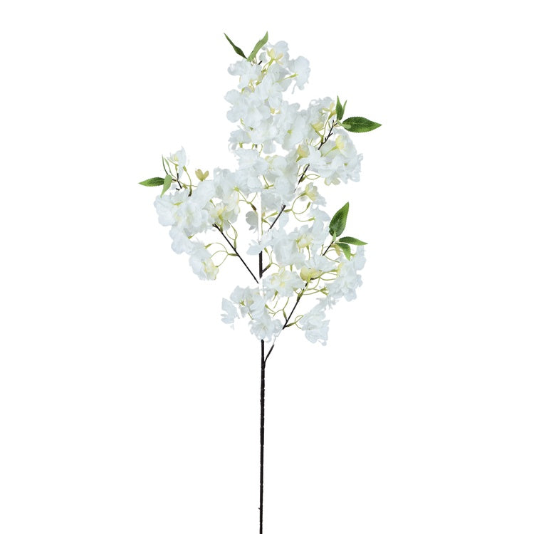 Valkoinen kirsikankukka tekokukkaoksa 100 cm - Tekokukat