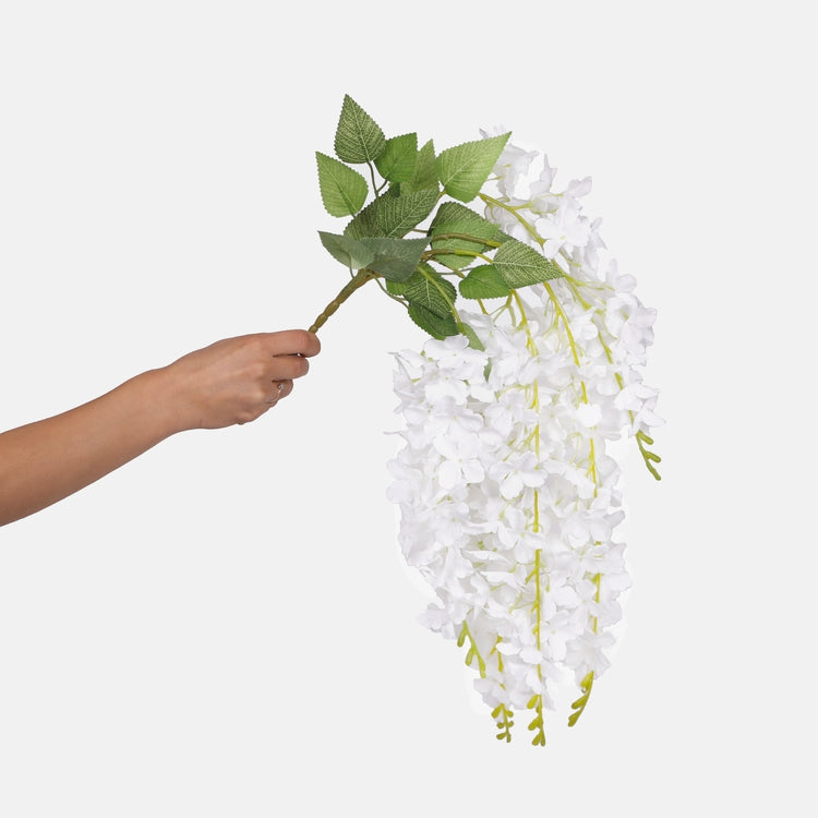 Valkoinen wisteria tekoköynnös 65 cm - Tekokukat