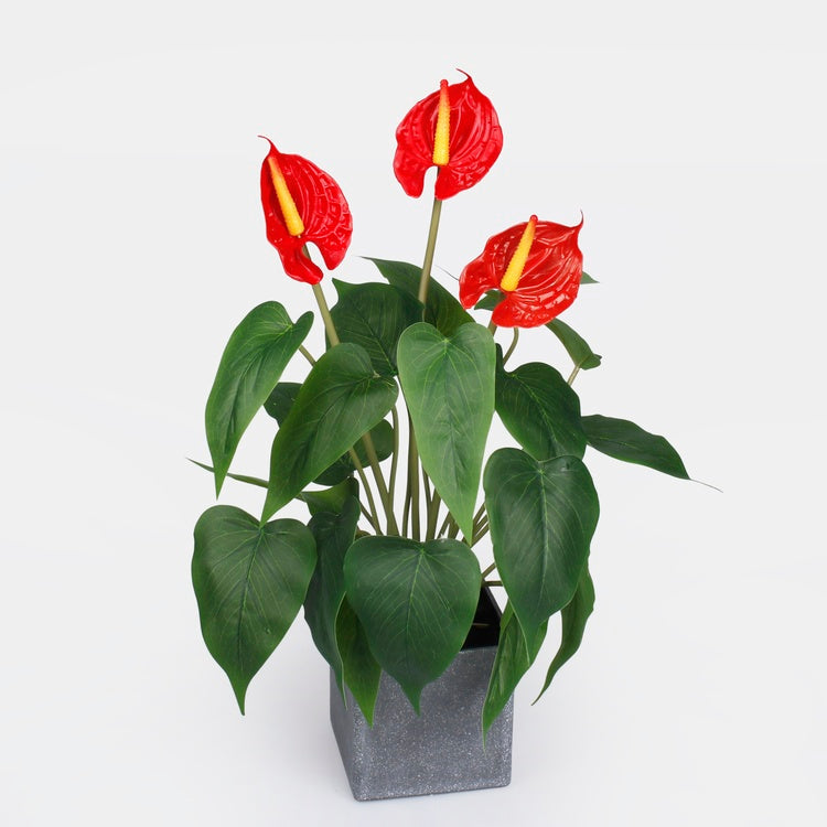 Punainen anthurium tekokasvi 42 cm - Tekokukat