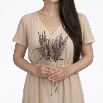 Beige lytrum tekokukkakimppu 43 cm - Tekokukat