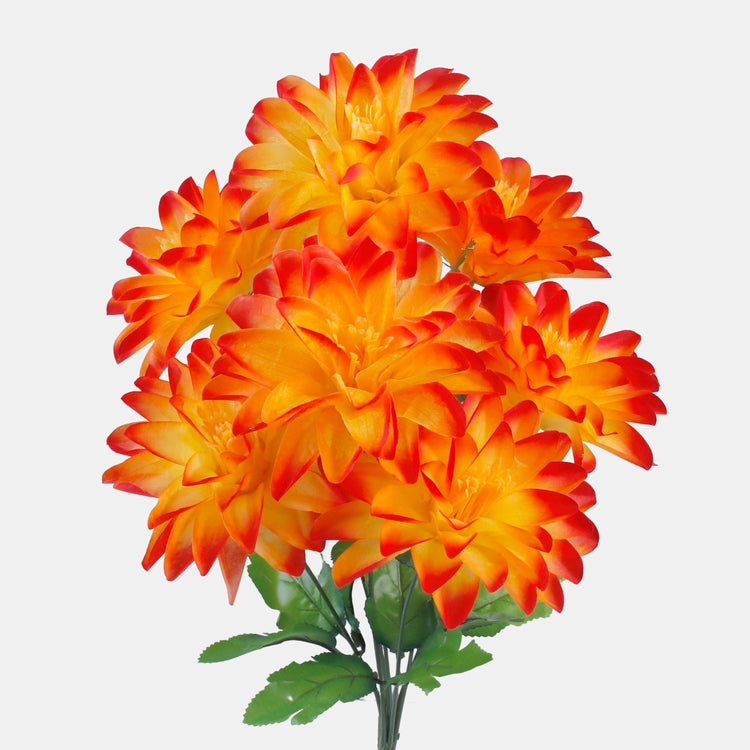 Daalia tekokukkakimppu oranssi-punainen reuna 50 cm - Tekokukat