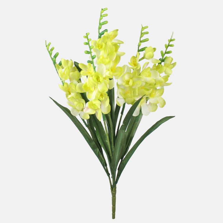 Vaaleanvihreä freesia tekokukkakimppu 51 cm - Tekokukat