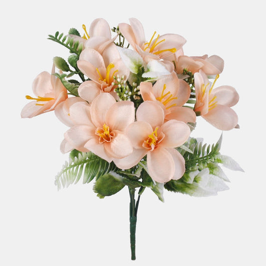 Freesia kunstlillekimp hele virsik 30 cm - Kunstlilled
