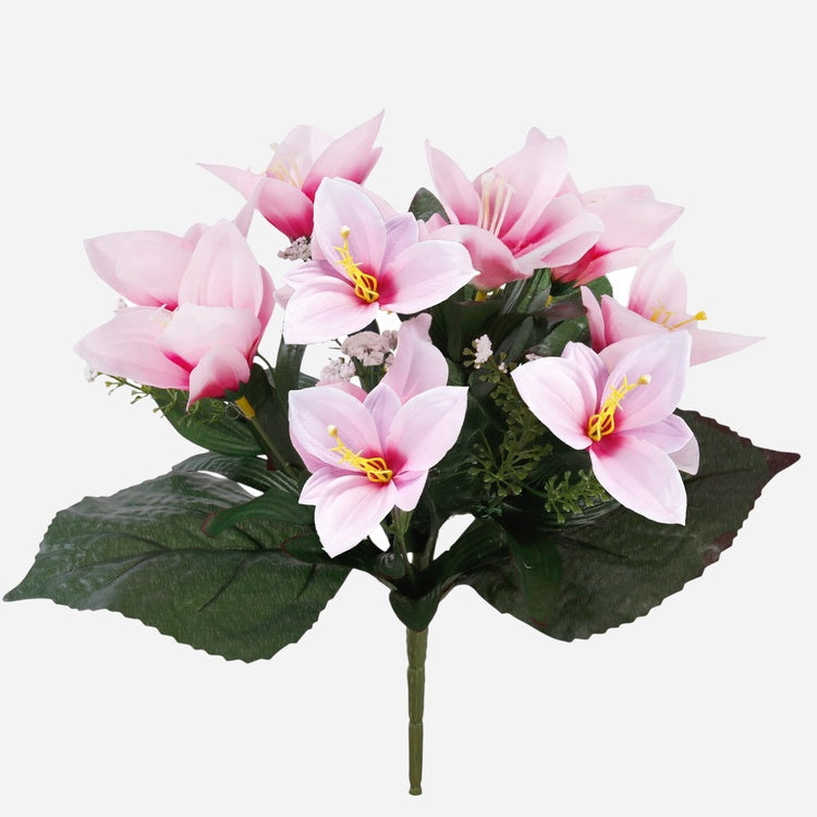 Roosa jõuluroosi kunstlillebukett 30 cm - Kunstlilled