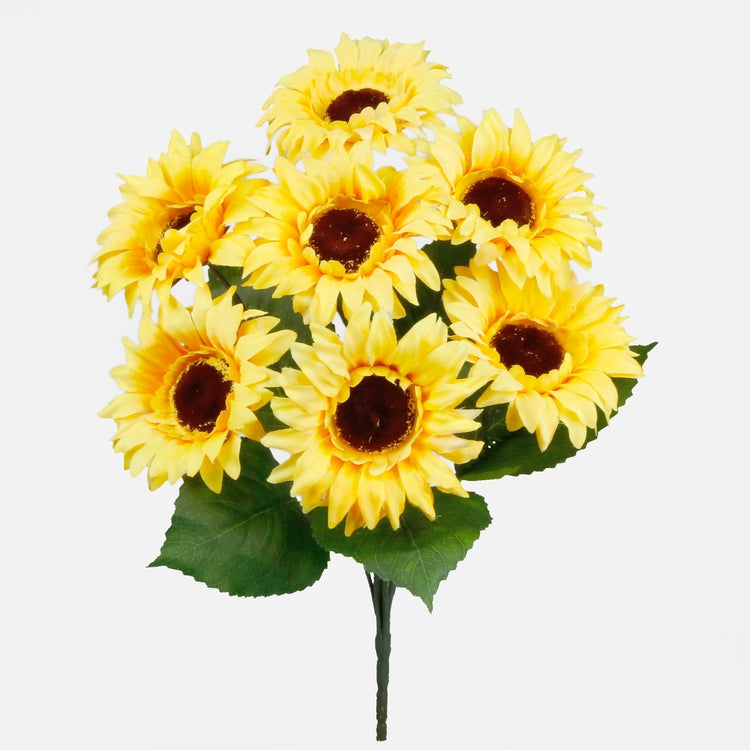 Keltainen auringonkukka tekokukkakimppu 51 cm - Tekokukat