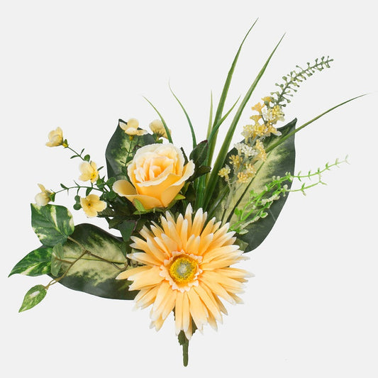 Kollase gerbera roosi kunstlillekimp 39 cm - Kunstlilled